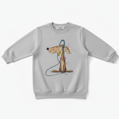 Greyhound Headphones Chalk Sketch Art Crewneck C1138