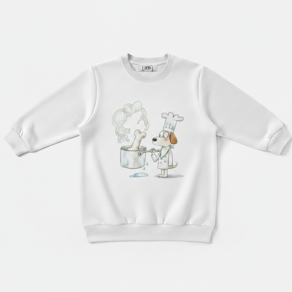 Chef Dog Bone Soup Cartoon Crewneck C1141