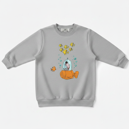 Dog Submarine Fish Adventure Cartoon Crewneck C1142