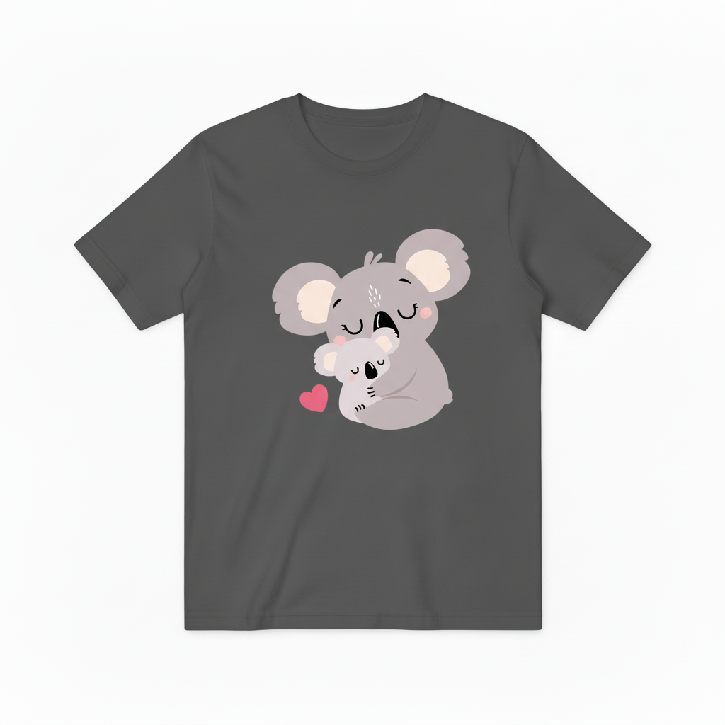 Sweet Koala Family T-Shirt with Heart Design T6000
