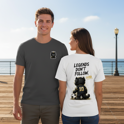 Legends Don't Follow King Cat Soccer Graphic Tee