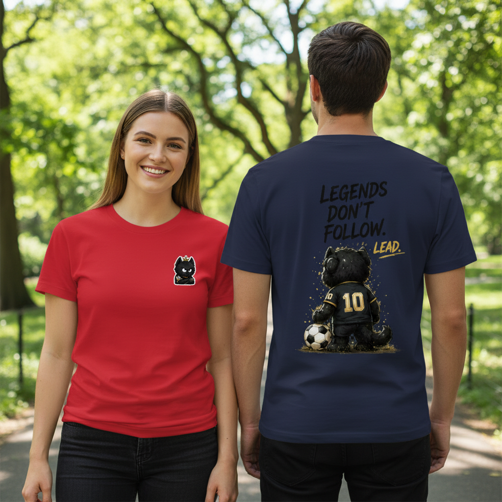 Legends Don't Follow King Cat Soccer Graphic Tee