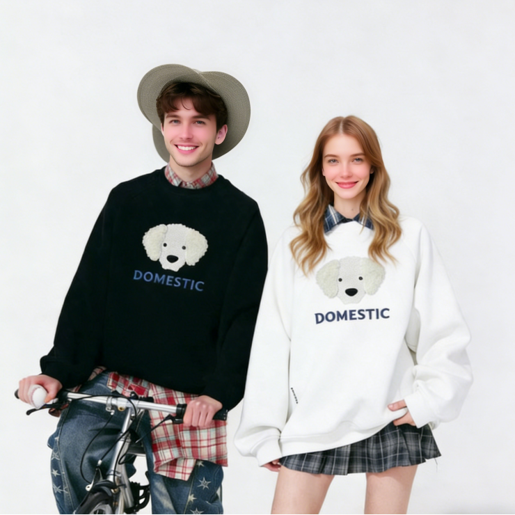 Domestic White Poodle Pet Lover Crewneck C1026