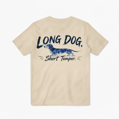 Long Dog Short Temper Dachshund Funny Graphic Tee