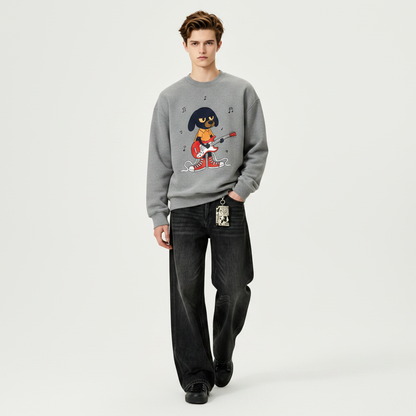 Rock Dog Guitar Street Style Crewneck C1135