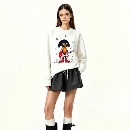 Rock Dog Guitar Street Style Crewneck C1135
