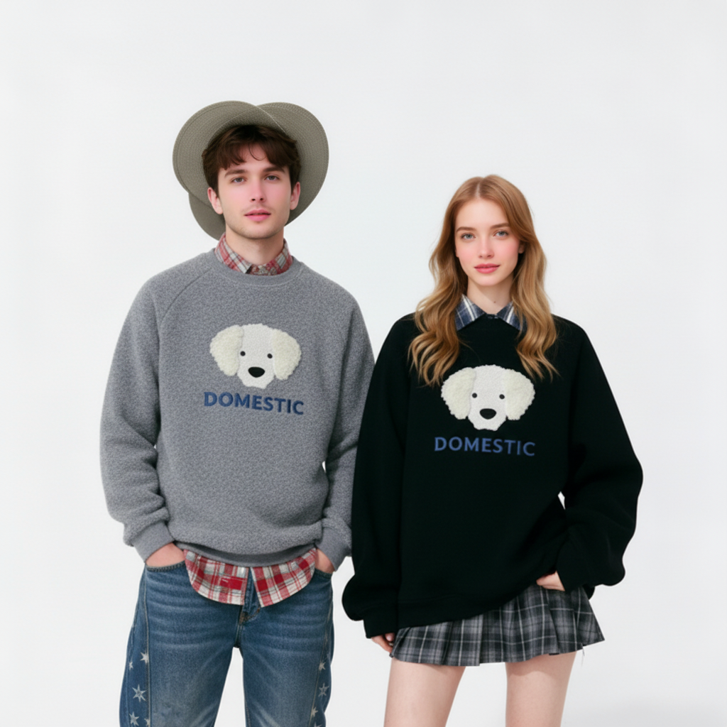 Domestic White Poodle Pet Lover Crewneck C1026