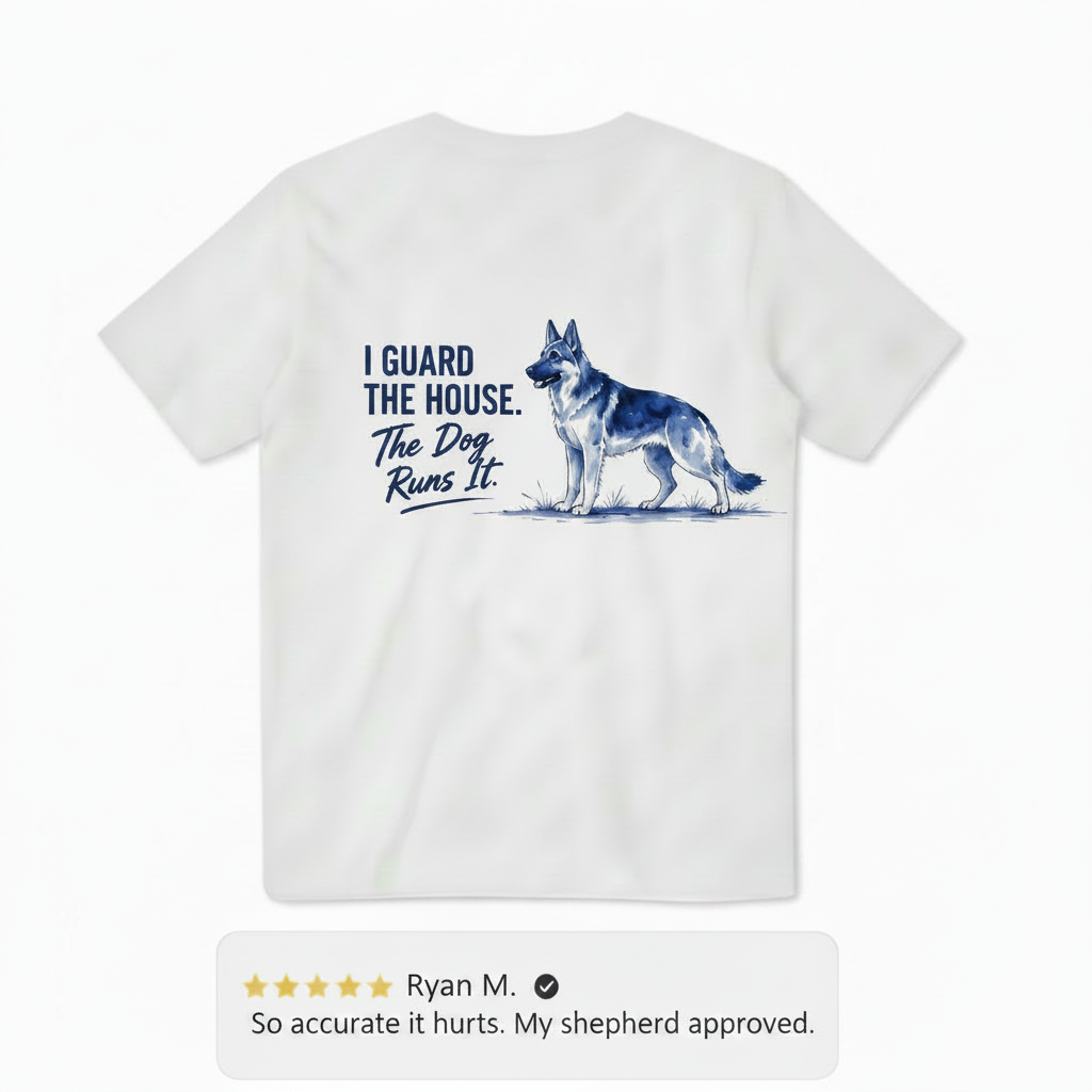 The Dog Runs It Funny German Shepherd Graphic Tee
