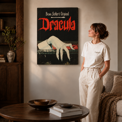 Theatrical gothic Dracula artwork on canvas for dramatic horror-inspired interiors.