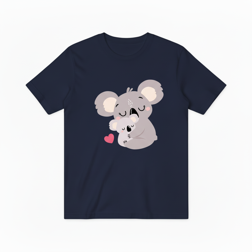 Sweet Koala Family T-Shirt with Heart Design T6000