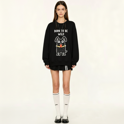 Born To Be Wild Punk Dog Crewneck C1136