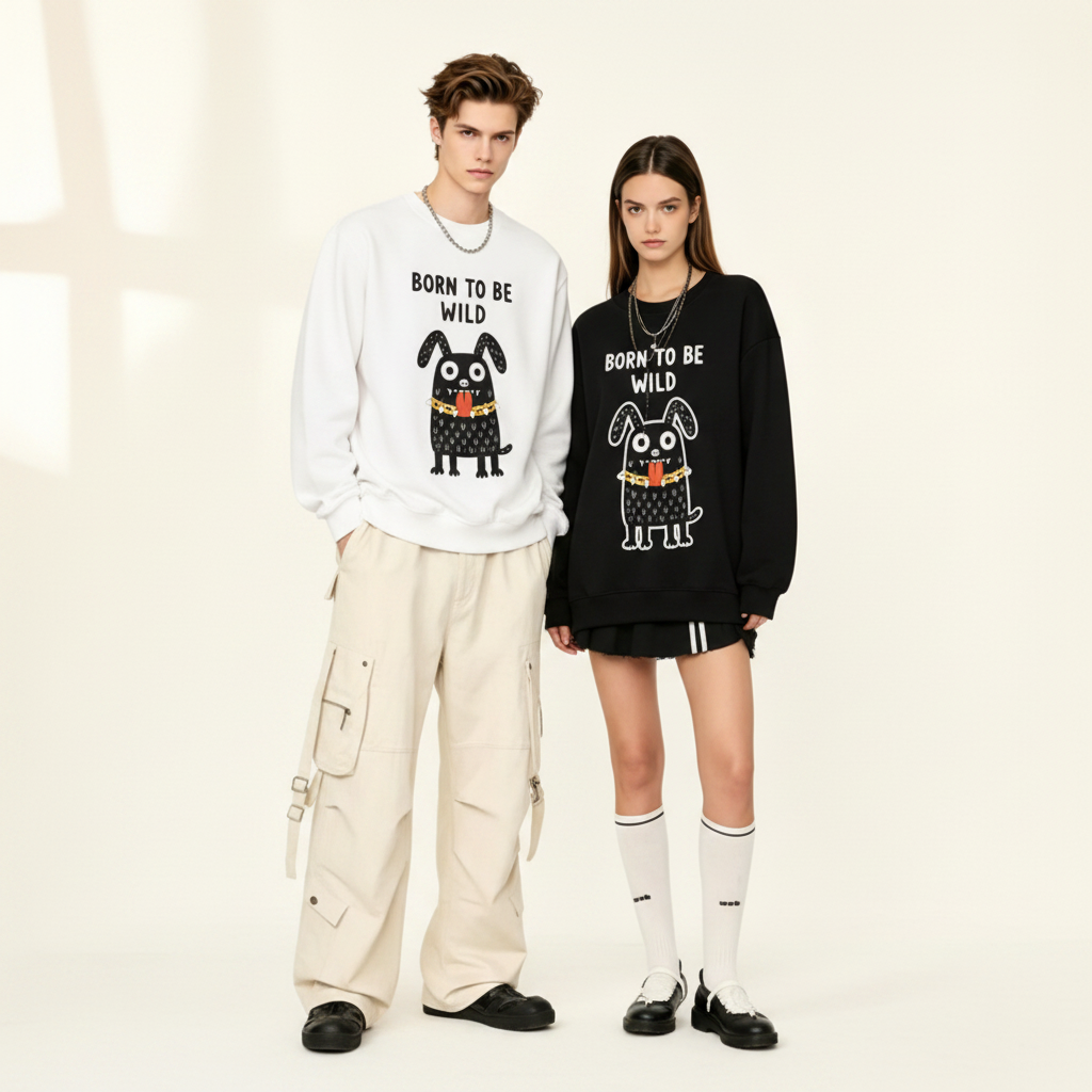 Born To Be Wild Punk Dog Crewneck C1136