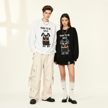 Born To Be Wild Punk Dog Crewneck C1136