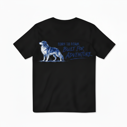 Born to Roam Built for Adventure Aussie Dog Graphic Tee