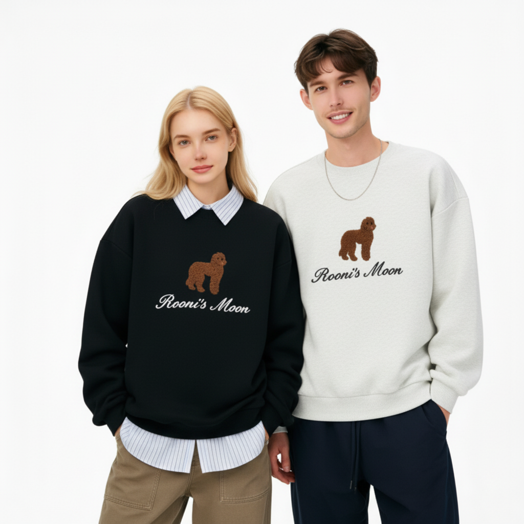 Rooni's Moon Brown Poodle Pet Crewneck C1029