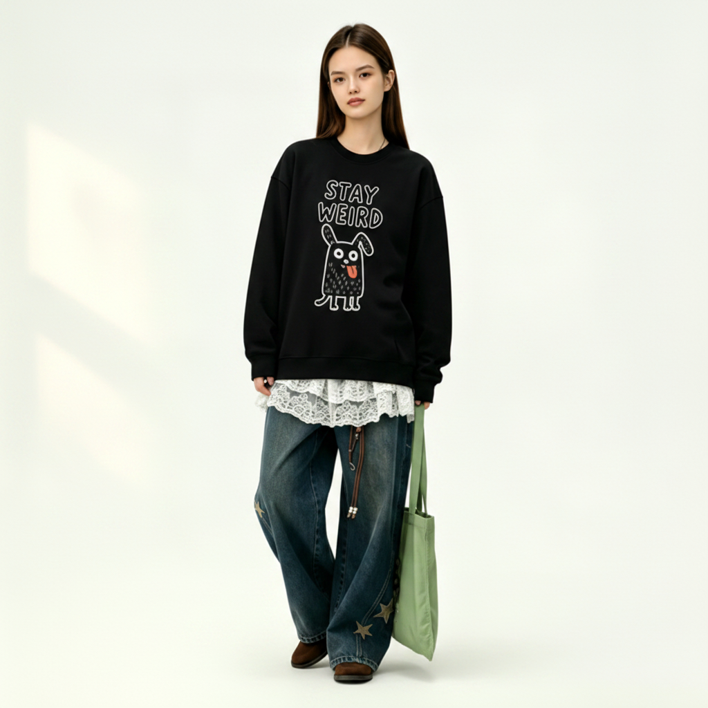 Stay Weird Monster Dog Crewneck C1137