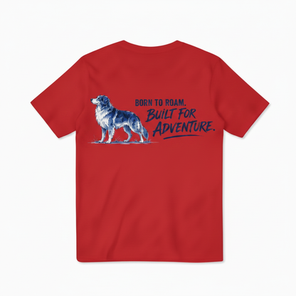Born to Roam Built for Adventure Aussie Dog Graphic Tee