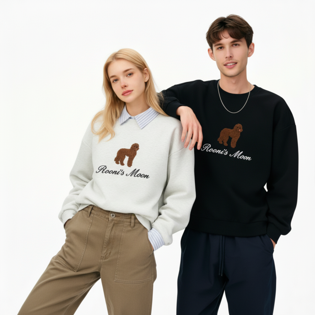 Rooni's Moon Brown Poodle Pet Crewneck C1029