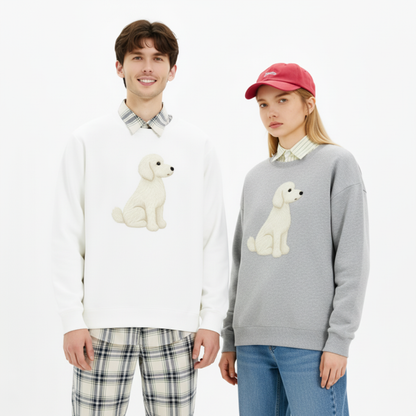 Golden Doodle Sitting Pose Dog Lover Crewneck C1030