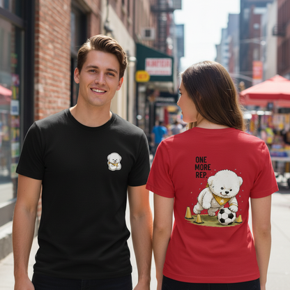 One More Rep Fluffy Dog Soccer Graphic Tee