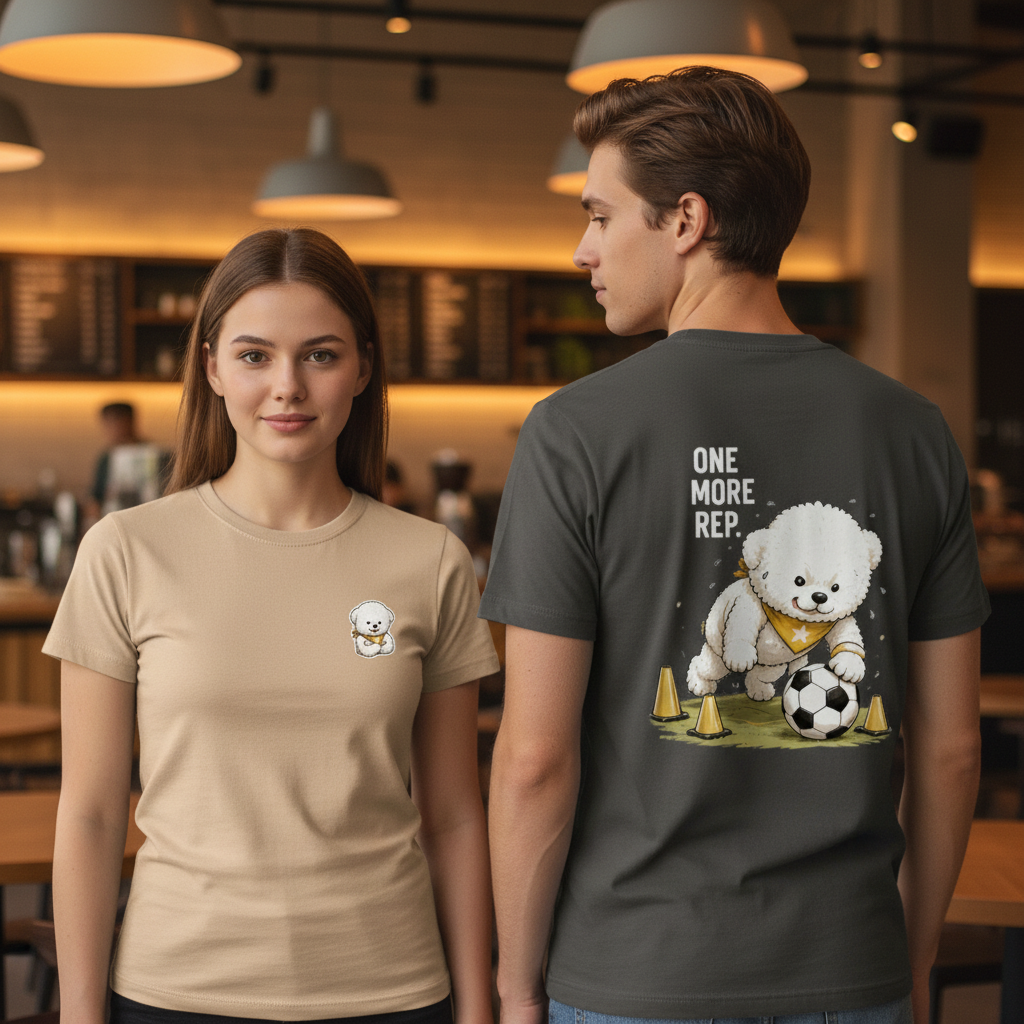 One More Rep Fluffy Dog Soccer Graphic Tee