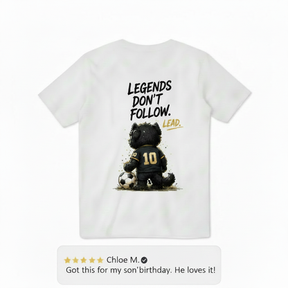 Legends Don't Follow King Cat Soccer Graphic Tee