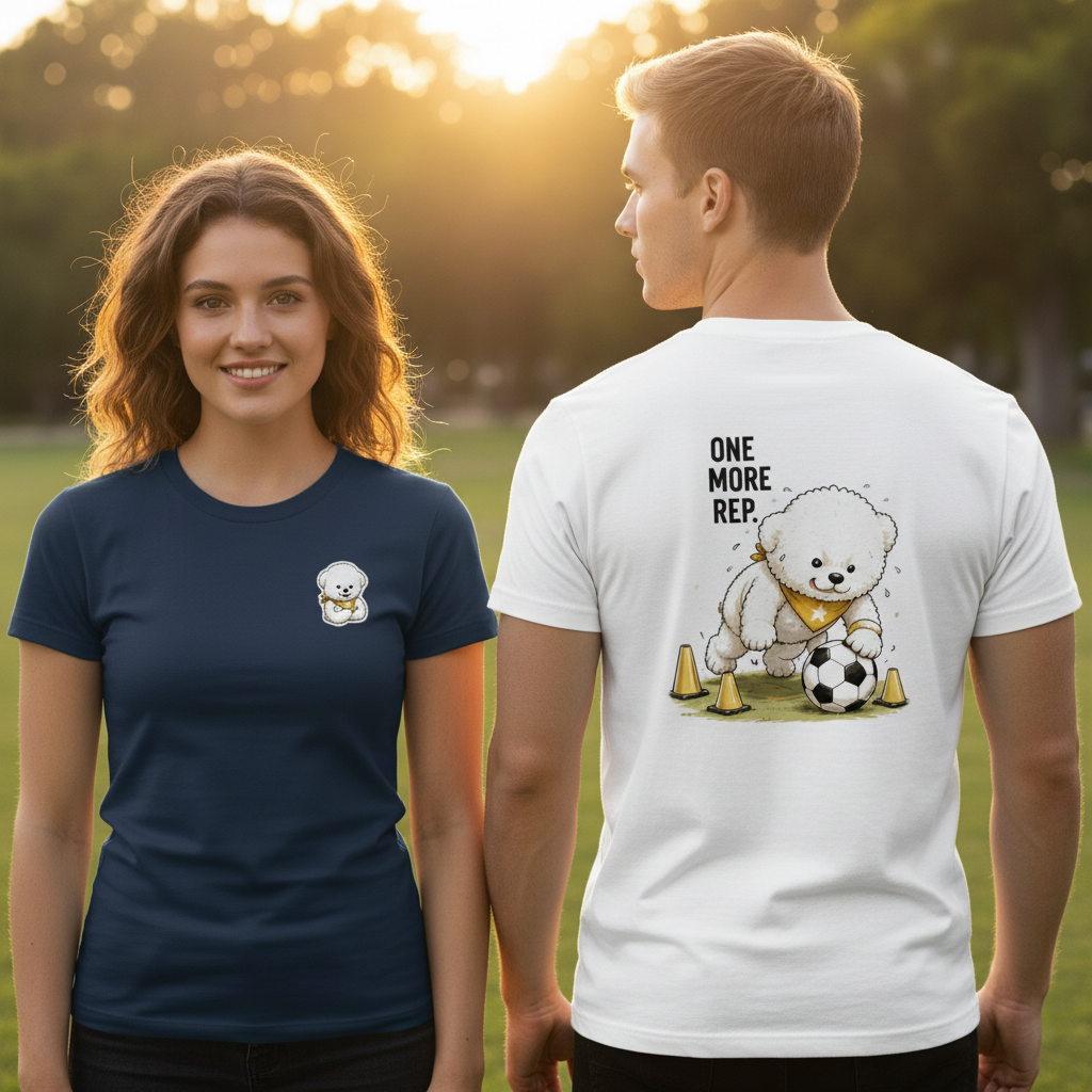 One More Rep Fluffy Dog Soccer Graphic Tee