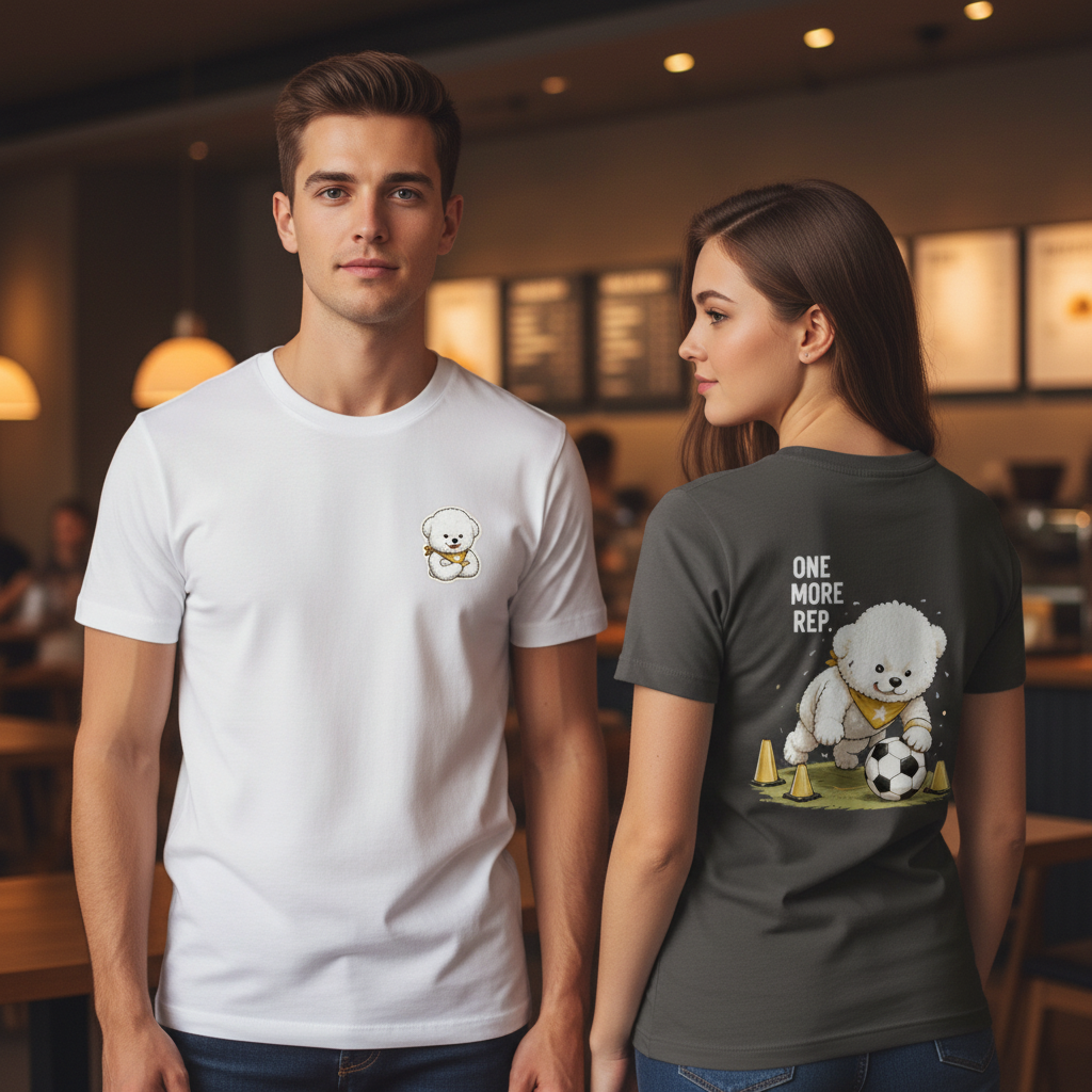 One More Rep Fluffy Dog Soccer Graphic Tee