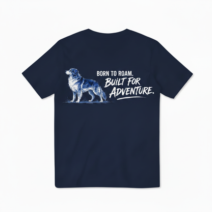 Born to Roam Built for Adventure Aussie Dog Graphic Tee