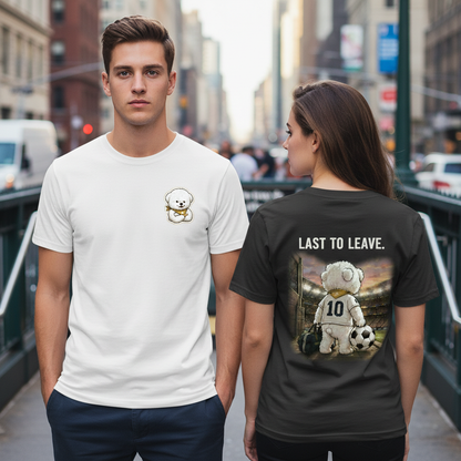 Last to Leave Fluffy Dog Soccer Graphic Tee