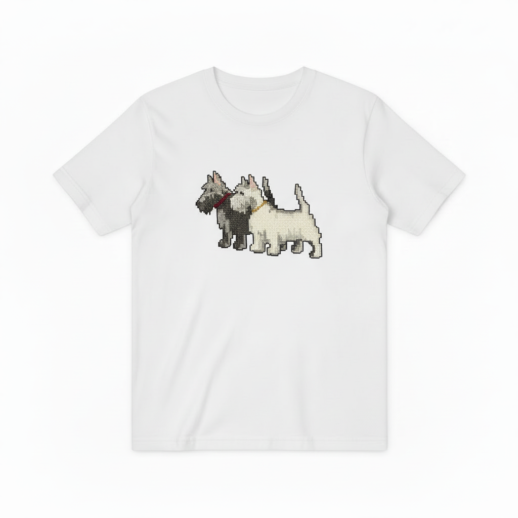 Scottish Terrier Pair Graphic Sweater Vintage Dog Lover Gift T7073