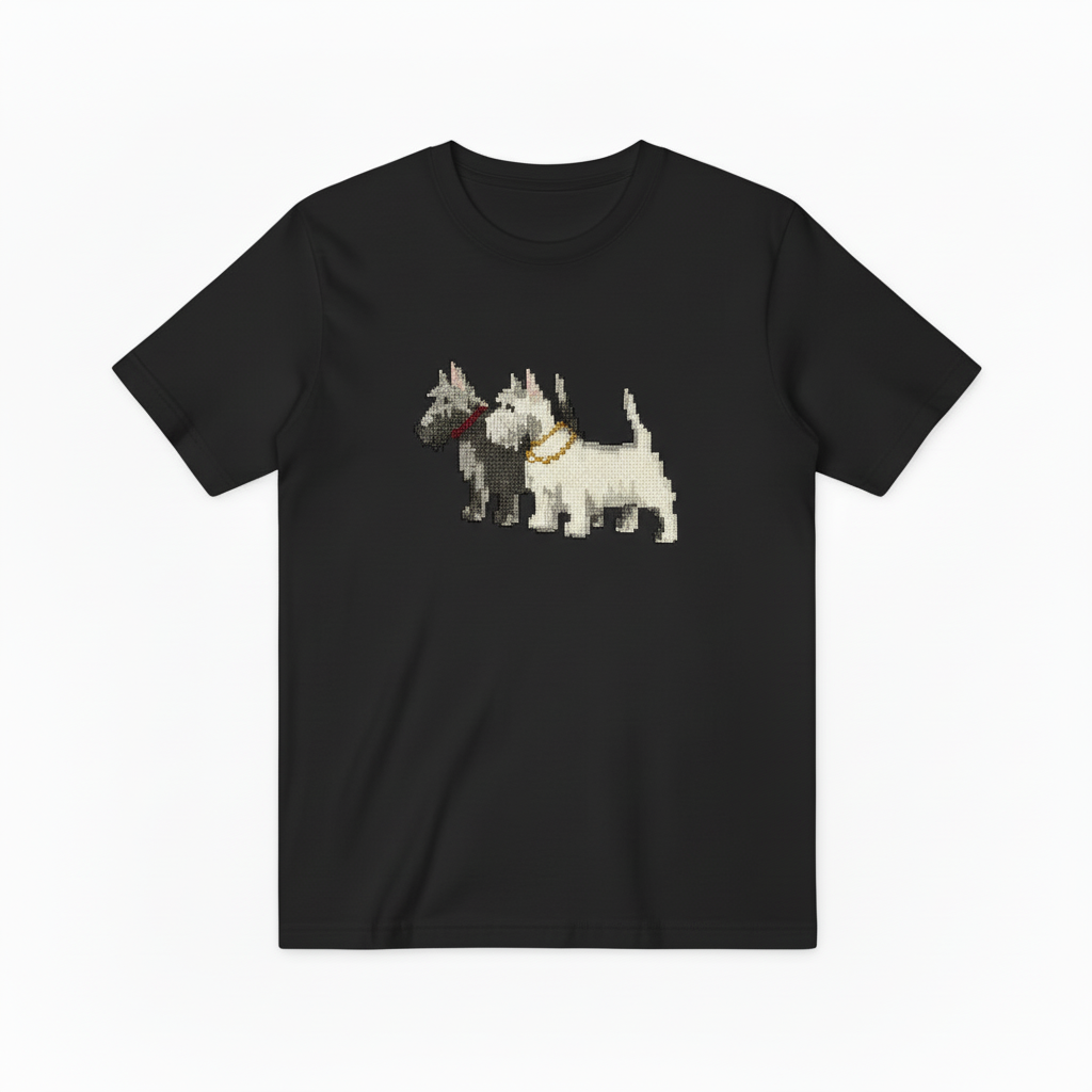 Scottish Terrier Pair Graphic Sweater Vintage Dog Lover Gift T7073