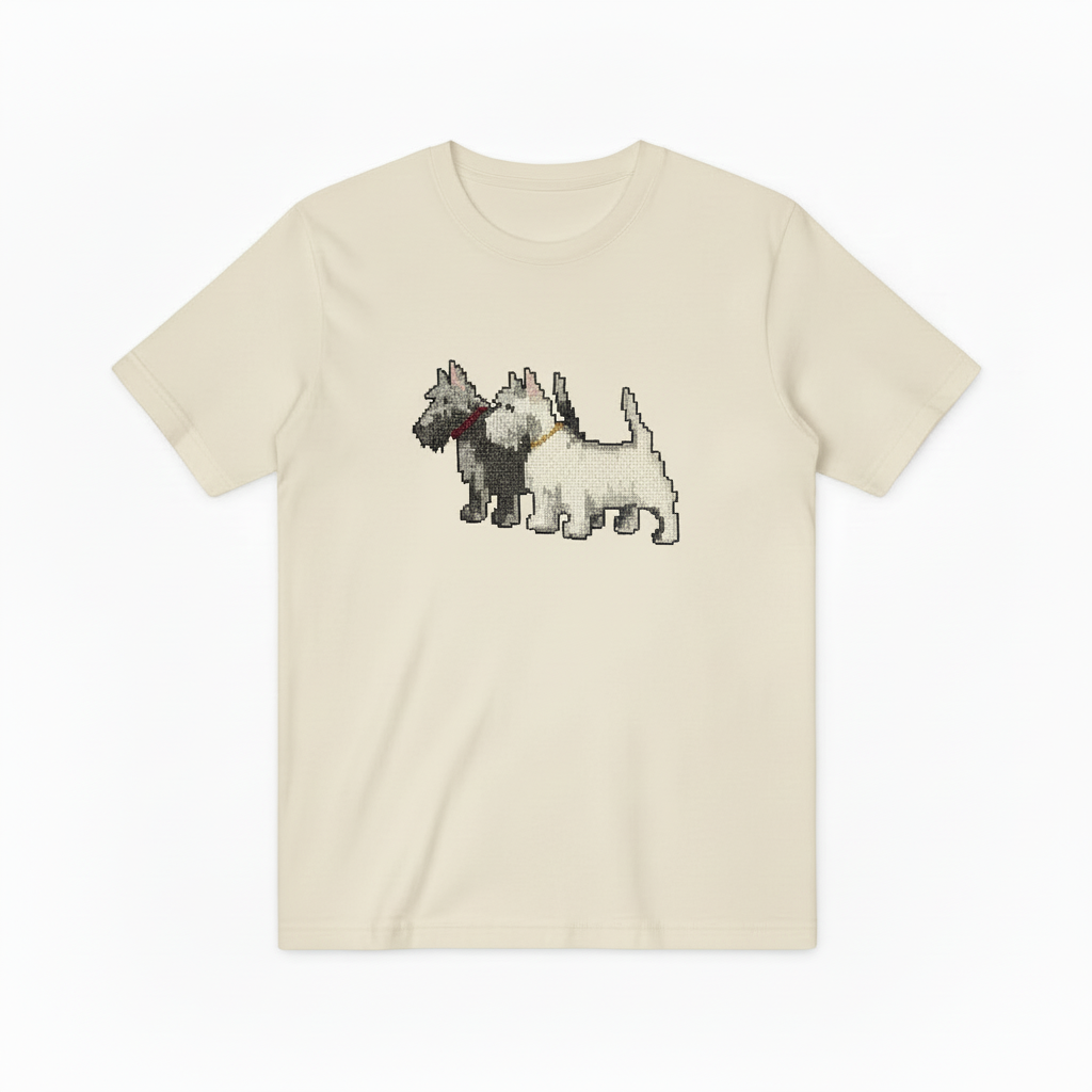 Scottish Terrier Pair Graphic Sweater Vintage Dog Lover Gift T7073