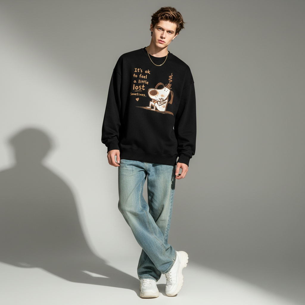 It's Ok To Feel Lost Dog Crewneck C1140