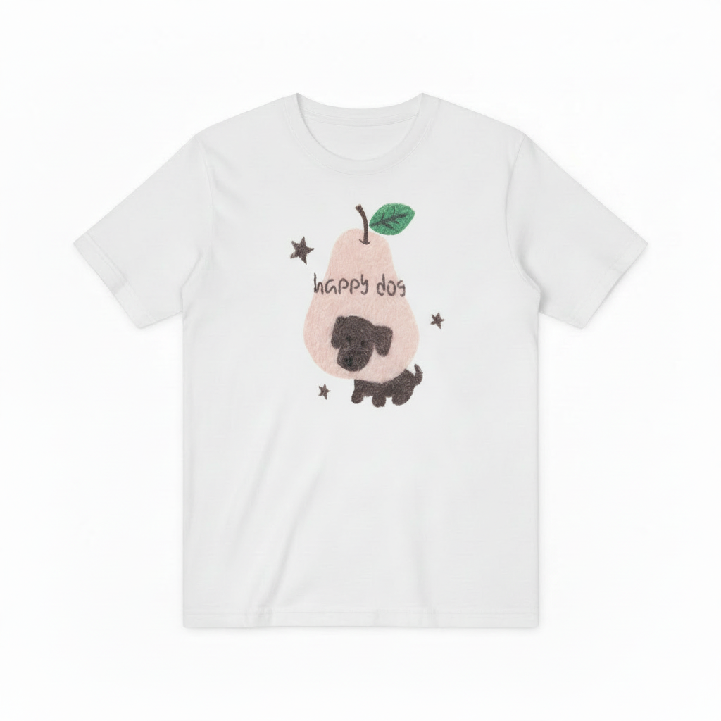 Happy Dog Pear Graphic Sweater Cute Dog Lover Gift T7074