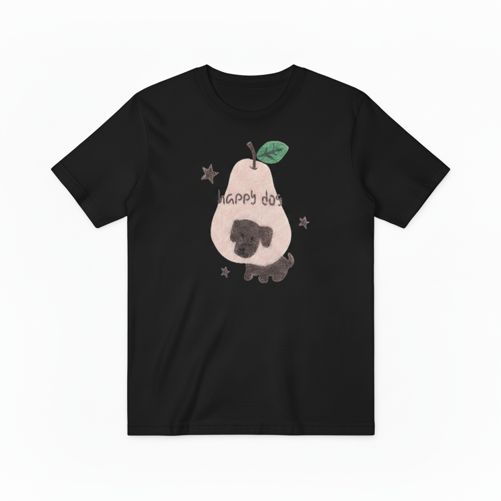 Happy Dog Pear Graphic Sweater Cute Dog Lover Gift T7074