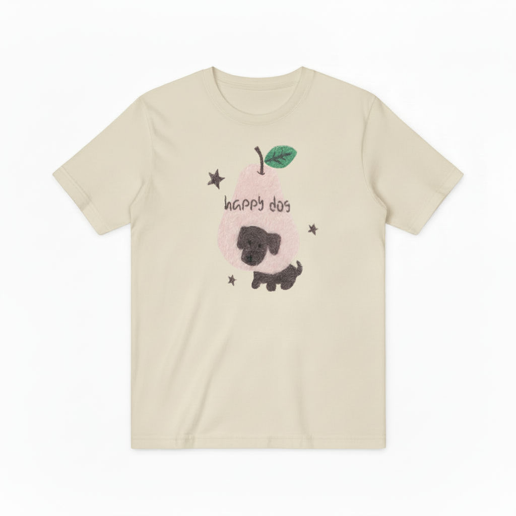 Happy Dog Pear Graphic Sweater Cute Dog Lover Gift T7074