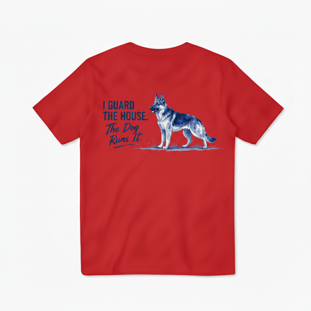 The Dog Runs It Funny German Shepherd Graphic Tee