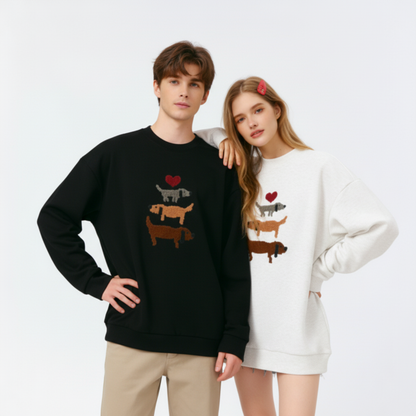 Cute Dachshund Stack Love Pet Lover Crewneck C1034