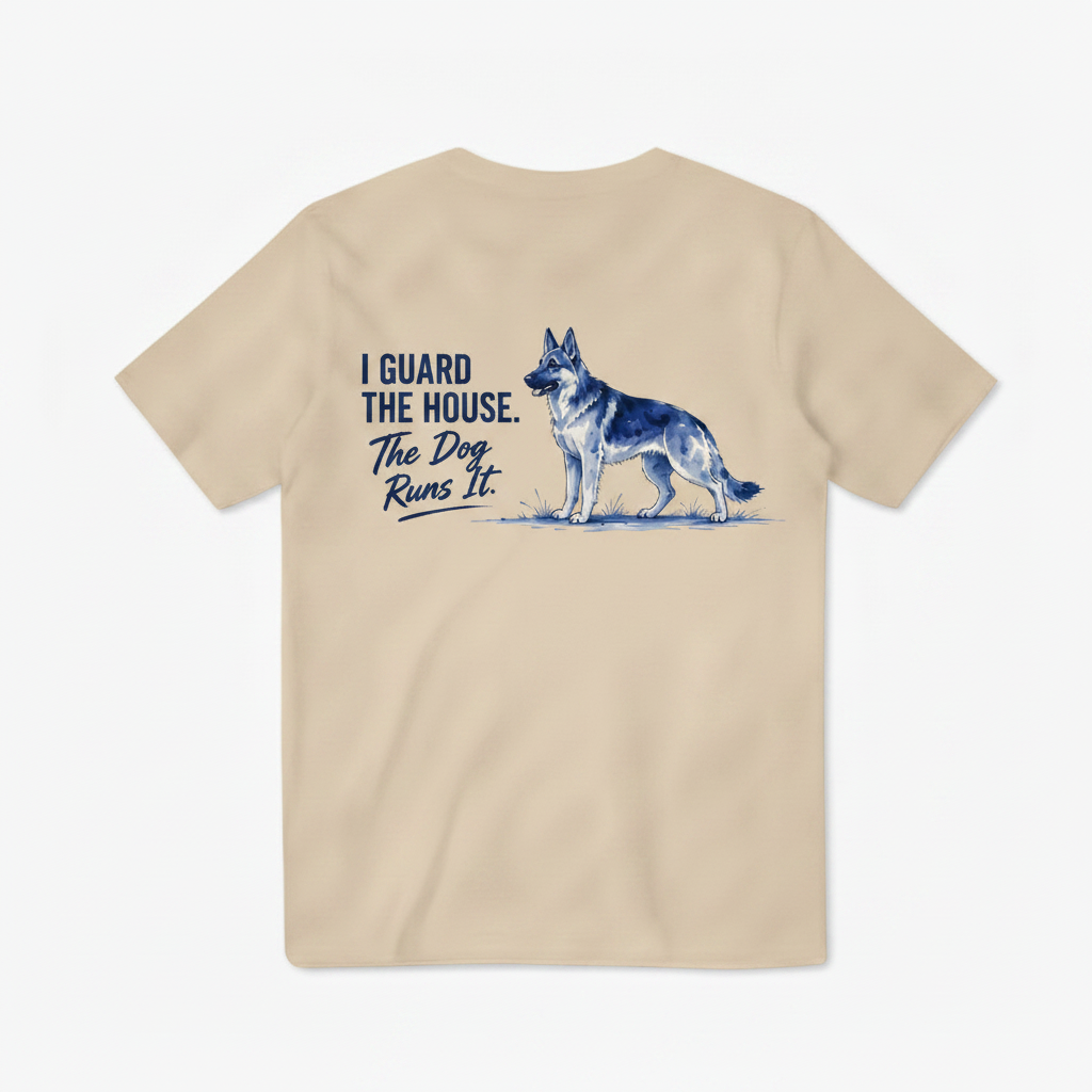 The Dog Runs It Funny German Shepherd Graphic Tee