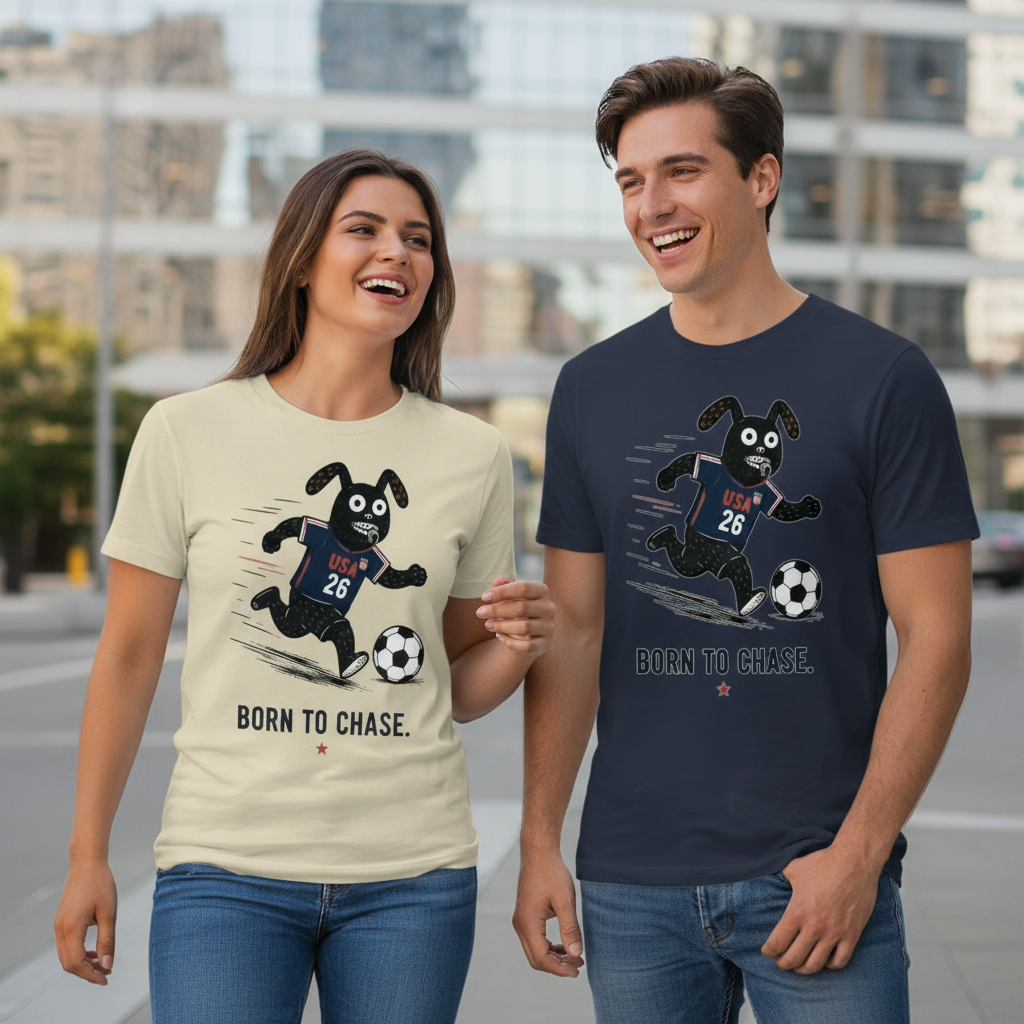 Born to Chase Funny Soccer USA Graphic Tee