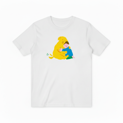 Heartwarming Dog and Kid Hug T-Shirt for Pet Lovers T6001