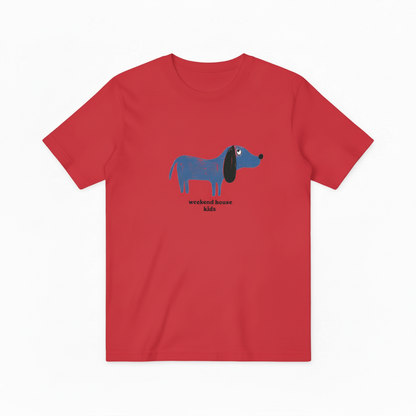 Blue Dachshund Graphic Tee Scandinavian Art Dog Lover Gift T7077