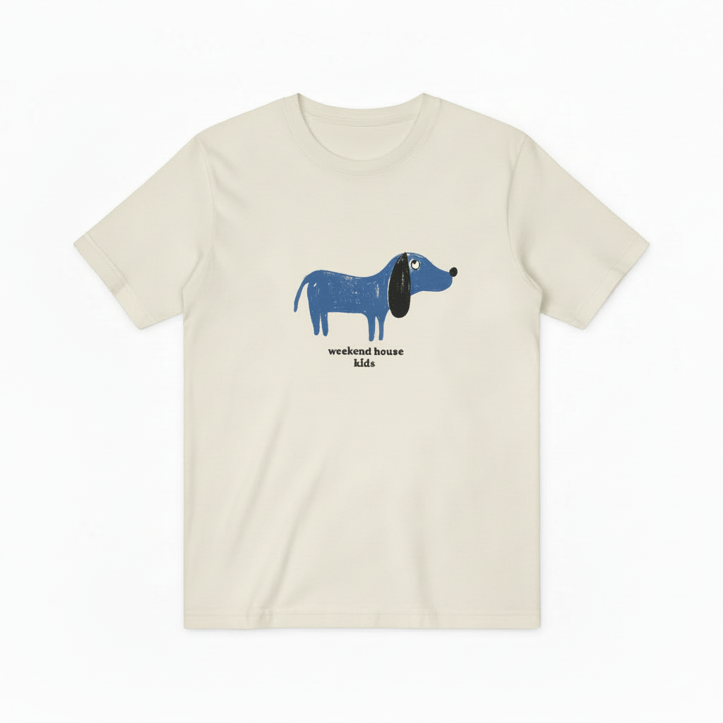 Blue Dachshund Graphic Tee Scandinavian Art Dog Lover Gift T7077