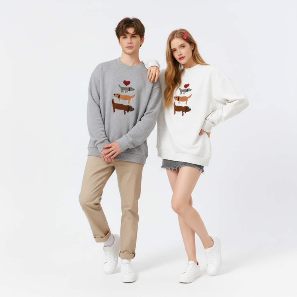 Cute Dachshund Stack Love Pet Lover Crewneck C1034