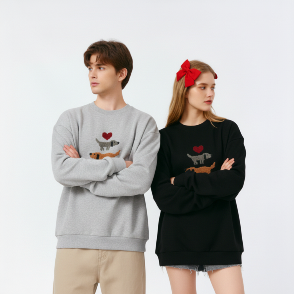 Cute Dachshund Stack Love Pet Lover Crewneck C1034