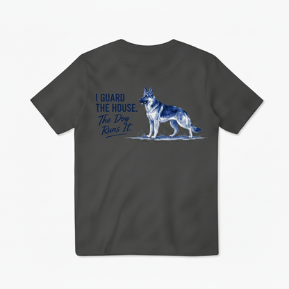 The Dog Runs It Funny German Shepherd Graphic Tee