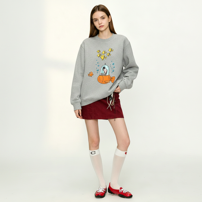 Dog Submarine Fish Adventure Cartoon Crewneck C1142