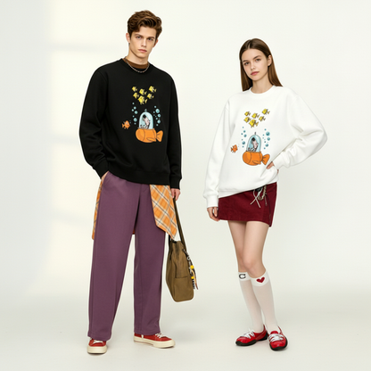 Dog Submarine Fish Adventure Cartoon Crewneck C1142