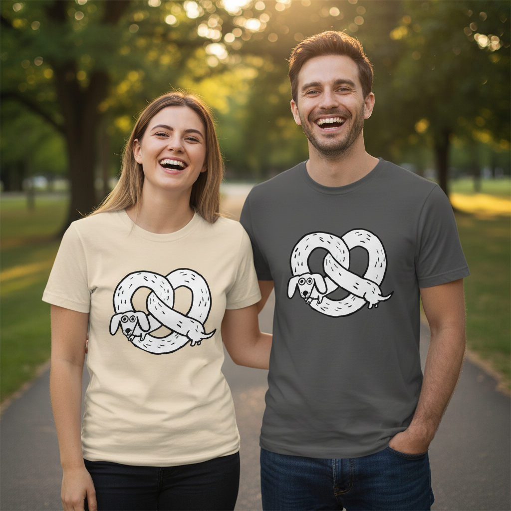 Pretzel Dachshund Funny Graphic Tee T7125